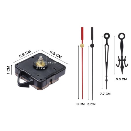Watch mechanism with the arrows "Solomon-31", smooth move, rod 16 mm, arrows 55/77/80 mm