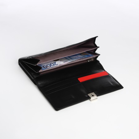 Women's wallet on a magnet, black color-4