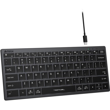 Keyboard A4Tech FSTYLER FX61 Gray USB Slim Led (FX61 Grey)-8