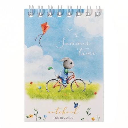 Notepad A7, 40 sheets in a cage on the crest "Lovely Animals", Cover Cover Cardboard, Mix-2