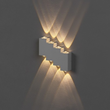 Facade lamp "Ray", FSD-012, 8 W, 3000K, 4 rays, IP65, 220 V, metal, white-1