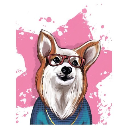 Pillow Golk "Stylish Corgi, Decorative, size 16x45 cm-1