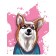 Pillow Golk "Stylish Corgi, Decorative, size 16x45 cm