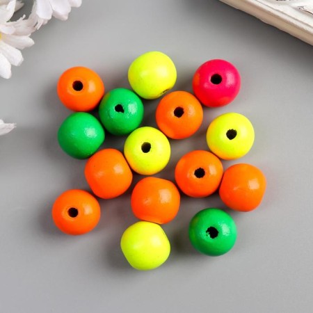 Beads for creativity tree "Balls Color Neon" set 15 pcs d = 2 cm