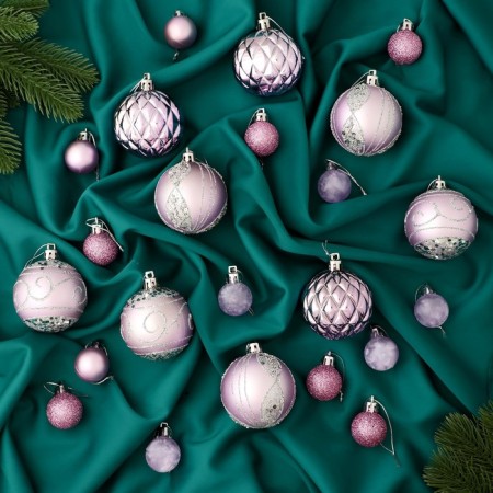 Set of balls of plastic D-2.5 and 5.5 cm, 33 pcs "Round dance" Lilac