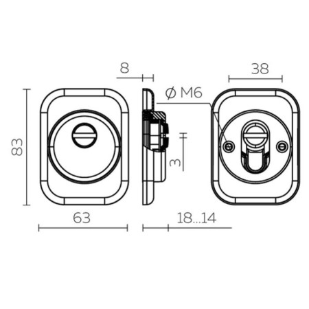 Def 4286 SQ XL ADD square CP-8, chromium color-1