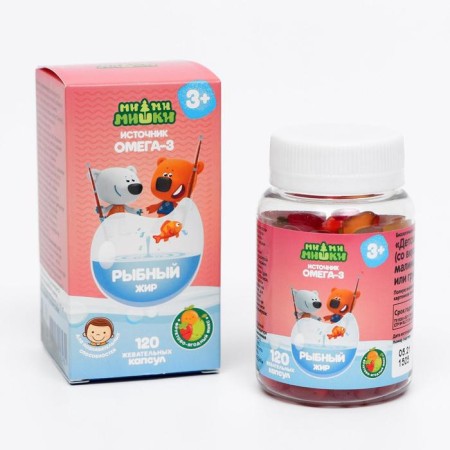 Fish fat children's mi-mi-Mimi fruit-berry mix, 120 chewing capsules of 400 mg