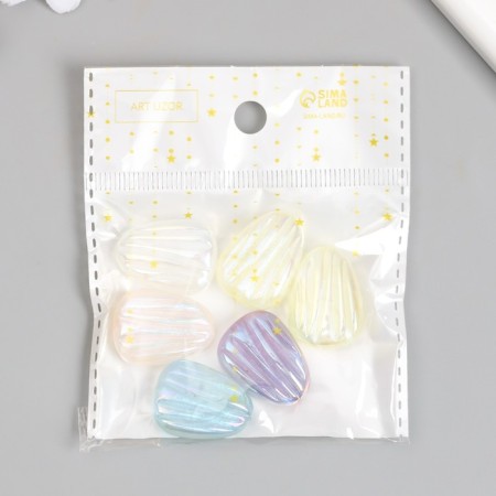 Busina for creativity Plastic "irregular shape with stripes" MICS MIX 1x1.8x2.6 cm-3