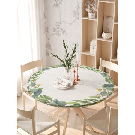Tables on the table “Flower Circle”, round, oxford, elastic band, size 140x140 cm, diameter 105-120 cm-2