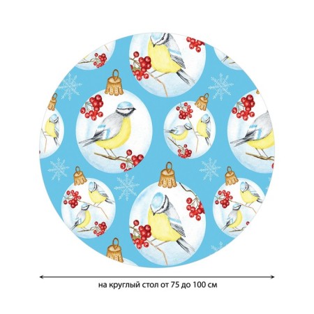 Tables on the table “Tints on a branch”, round, oxford, elastic band, size 120x120 cm, diameter 75-100 cm-1