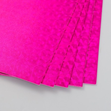 Foamiran hologram "bright pink" 1.8 mm set of 5 sheets 20x30 cm-2