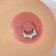 Piercing for the chest "Click", white color in silver