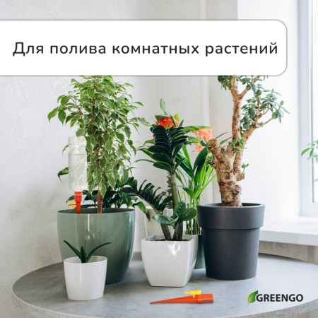 Auto -polyoves for indoor plants Greengo for a bottle, adjustable, with a tap, of plastic, height 15 cm, mix-1