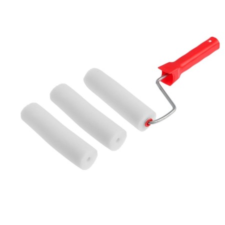 Roller crowbar, foam rubber, 150 mm, handle d = 6 mm, d = 16 mm, 2 spare fur coats