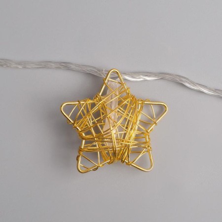 Garland “thread” 4 m with nozzles “Star Wire”, IP20, Transparent thread, 20 LED, glow warm white, 8 modes, 220 V-3