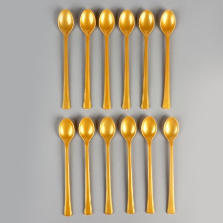 Tablespoons plastic, in a set 12 pieces, color gold-1
