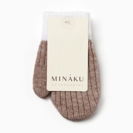 Baby mittens minku, brown color, 15 cm-3