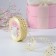 Kapron tape with embossing "Goros", 25 mm, 22 ± 1 m, beige color/gold
