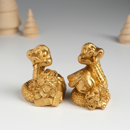 Souvenir Polystone "Snake of Good luck with money" MIX 4x4x6.5 cm