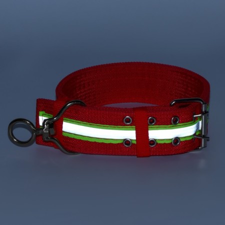 The collar is a four-layer reflective with a swivel 71 x 5 cm, Osh 55-65 cm, red-9