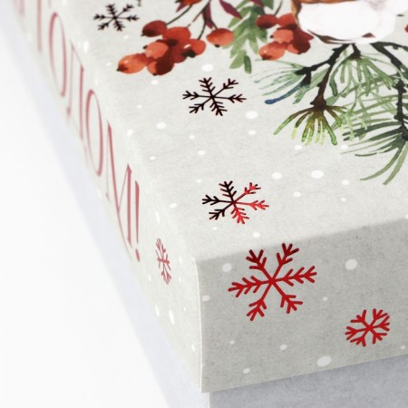 Gift box “Happy New Year”, wreath, 23.5 x 20.5 x 5.5 cm, New Year-5