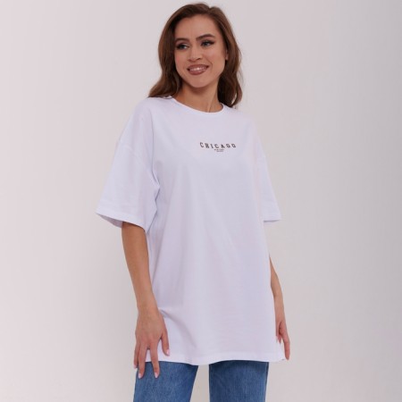 T-shirt female, white color, size One size (42-46)