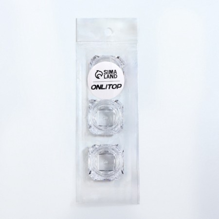 Jars of storage 3.3*3.3*2.2cm set 3 pcs 5g plastic transparent from-2