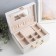 Casket to the leatherette for jewelry "Case. Texture" white 24x17.5x9.5 cm