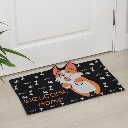 Mat with a moisture -entering hazel -shaped “corgs”, without a edging, 39 × 59 cm, black color is black-6