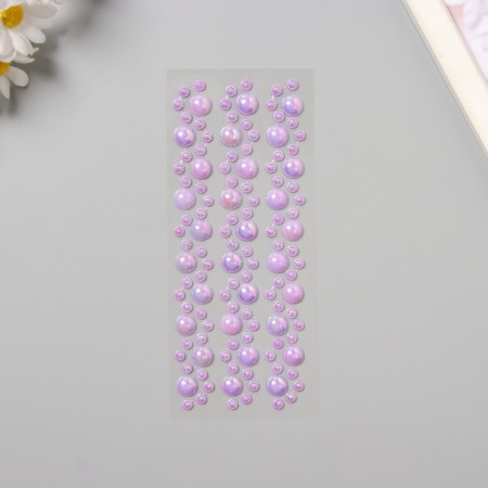Sticker of rhinestone plastic "bends - pearls" 21.5x7 cm-1