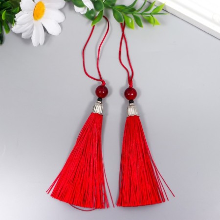 Decor for creativity Textile "Brush with a bead" Brick set 2 pcs 10x1 cm