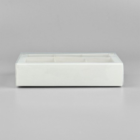 Box for 6 sweets with cells "White", 10 x 14.5 x 3 cm-1