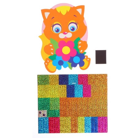 The mosaic is a sticker uniform "kitten". Set for creativity-2