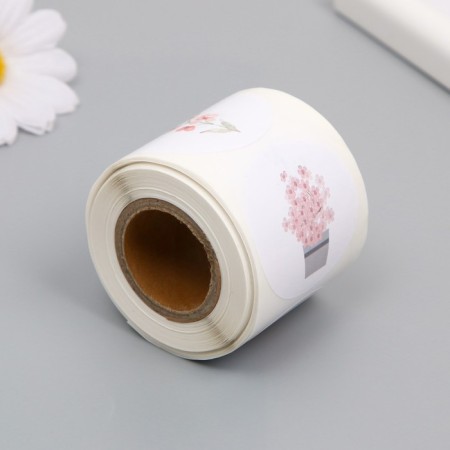 Stick Paper "Flowers. Abstraction" d = 3.8 cm 250 pcs in the roll-1