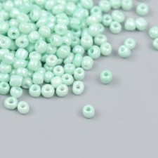Бисер стекло 6/0 "Светло-зелёный" макарун, глянец 450 гр