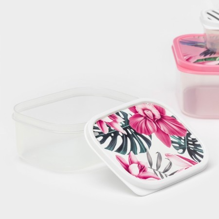A set of containers of food shares “Tropics”, 3 pcs: 150 ml, 500 ml, 1.2 l, rectangular-3