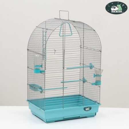 Birds of "Piggers" No. 101, chrome, equipped, 41x30x65 cm, turquoise-1
