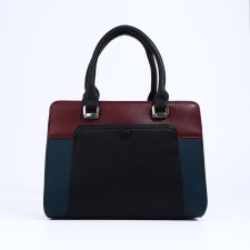 Lightning tout bag, external pocket, long belt, black color