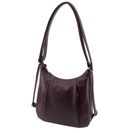Bag women, genuine leather, purple 24x11x27 cm
