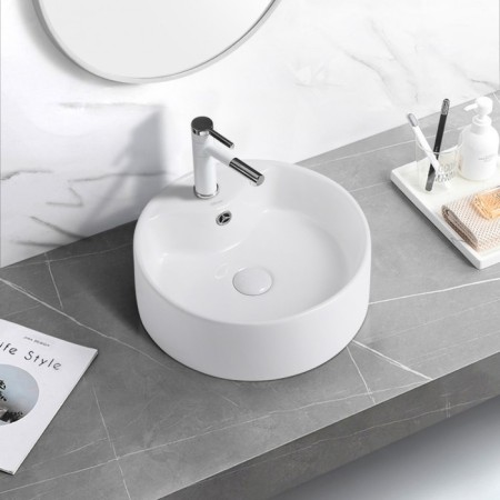 ABBER Bequem AC2104 sink, invoice, 410x410x145 mm, white-2