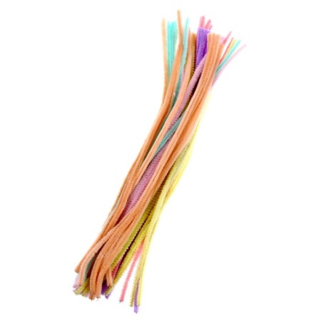 Wire with pile for crafts and decor set of 50 pcs., Size 1 pc. - 0.8 × 30 cm, color mix-1