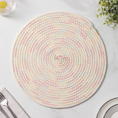 Serving napkin on the table "Rainbow", d = 38 cm, white color-1
