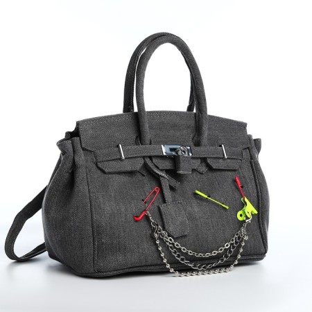 Women's bag from textiles, 30x21x15 cm,-3