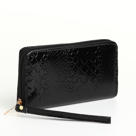 Women's wallet with lightning, black color