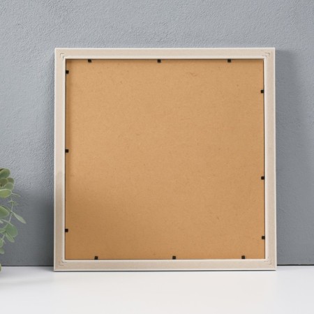 Photo frame plastic in 4 photos 10x10 cm "Style" with clothespins, white 30x30x1.5 cm-1