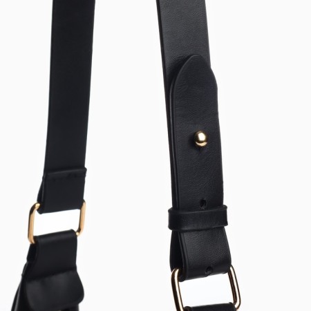 Women's bag made of artificial leather, 22x23x6 cm, black-6