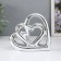 Souvenir ceramics "woven hearts" silver 12.3x3.5x11.8 cm