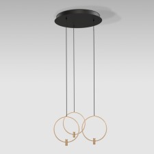Светильник подвесной Eurosvet Layla 50257/3 LED, 18 Вт, 4000К, 600Лм, 600х600 мм, цвет латунь, чёрный