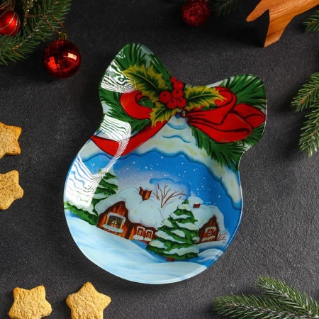 Glass Serving Dauline "Bant. New Year's fairy tale ", 23 × 16.5 cm
