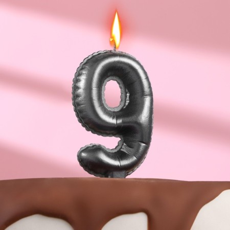 Candle in the Cake "Balls", number 9, graphite, 6.3 cm